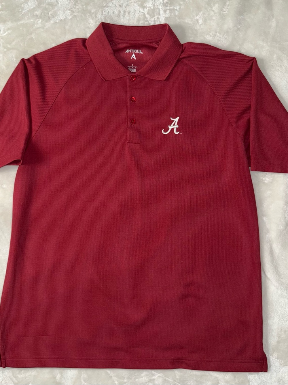 Antigua Men's Maroon Polo with White 'A' Embroidered Logo